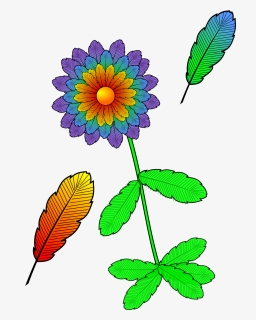 Flower And Feather - Clip Art, HD Png Download, Transparent PNG