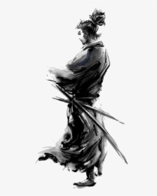 Samurai Transparent Image - Miyamoto Musashi Drawing, HD Png Download, Transparent PNG