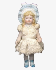 Vintage Shackman All Bisque Doll Molded Bonnet Head - Doll, HD Png Download, Transparent PNG