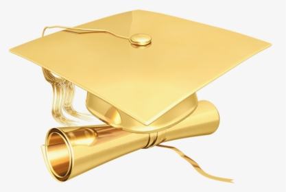Cap And Diploma Images - Gold Graduation Cap Transparent, HD Png Download, Transparent PNG