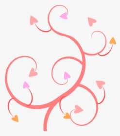 Ivy, Vine, Floral, Design, Flower, Pink, Decoration - Hearts Swirl Clipart, HD Png Download, Transparent PNG