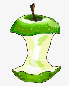 Green Apple Bitten Free Picture - Apple Core Clipart, HD Png Download, Transparent PNG