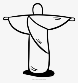 Christ The Redeemer Coloring Page - Line Art, HD Png Download, Transparent PNG