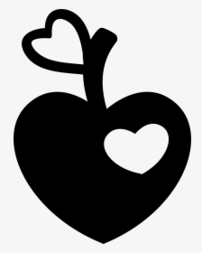 Heart Shaped Apple With Heart Bite And Heart Leaf Shape - Apple With Heart Svg, HD Png Download, Transparent PNG