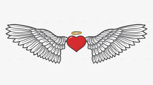 Transparent Devil Wings Png - Love Heart With Wings Png, Png Download, Transparent PNG
