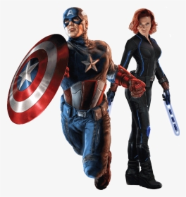 Captain America Black Widow Png - Transparent Background Captain America Clipart, Png Download, Transparent PNG