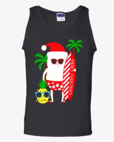 Santa Claus Surfing Hawaiian Shirt Summer Christmas - Christmas Hawaiian Tshirt, HD Png Download, Transparent PNG