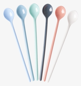 Set Of 6 Long Handled Melamine Spoons Happy 21st Colours - Rice Latte Spoons 6-pack Colors Mespo-6, HD Png Download, Transparent PNG