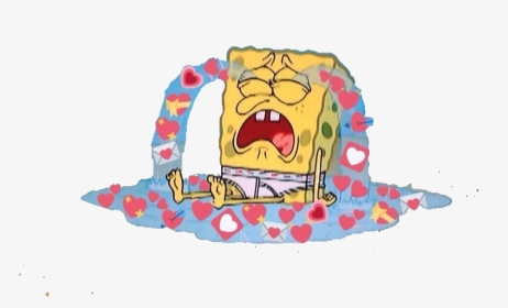 #sad #crying #grunge #meme #hearts #broken #spongebob - Spongebob Crying Hearts Meme, HD Png Download, Transparent PNG