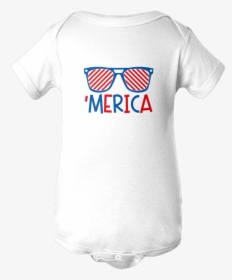 Merica Apparels Baby/infant Onesie White Nb - Active Shirt, HD Png Download, Transparent PNG