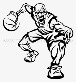 Basketball Clipart Black And White Png - Black And White Basketball Players Clip Art, Transparent Png, Transparent PNG