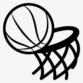 Graphic Freeuse Basketball Hoop Black And White Clipart - Transparent Background Basketball Clipart Black And, HD Png Download, Transparent PNG