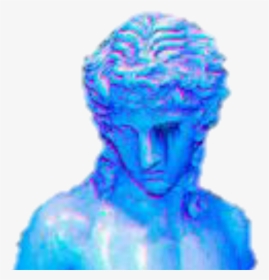 Art Vaporwave Lofi Sculpture Angel Blue Aesthetic Png - Vaporwave Blue Aesthetic Png, Transparent Png, Transparent PNG