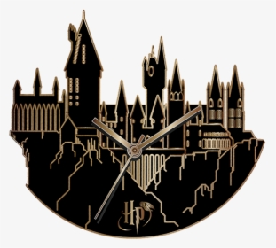 Hogwarts Harry Potter Fandom Silhouette Clock - Harry Potter Hogwarts Png, Transparent Png, Transparent PNG