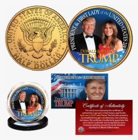 Donald & Melania Trump Gold Collector Coin - Melania Trump Coin, HD Png Download, Transparent PNG