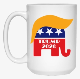 White Mug Re-elect President Trump 2020 Gop Elephant - Donald Trump, HD Png Download, Transparent PNG