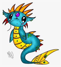 Patronus Drawing Dragon - Cute Water Dragon Drawing, HD Png Download, Transparent PNG