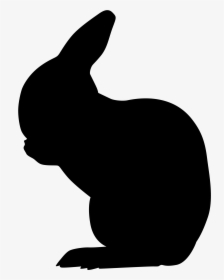 Silhouette Rabbit Drawing Easter Bunny Stencil - Bunny Drawing Black, HD Png Download, Transparent PNG
