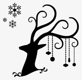 Transparent Reindeer Silhouette Clipart Black And White - Jeleń Świąteczny, HD Png Download, Transparent PNG