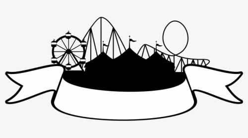 Amusement Banner Carnival Free Picture - Theme Park Silhouette Png, Transparent Png, Transparent PNG