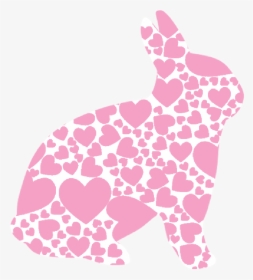 Silhouette, Heart, Pink, Spring, Bunny, Holiday, Easter - Pink Bunny Silhouette Png, Transparent Png, Transparent PNG