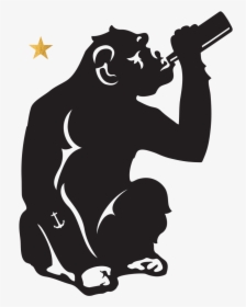 Brass Monkey - Monkey Drinking Silhouette, HD Png Download, Transparent PNG