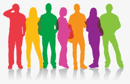Colorful People Silhouette Png, Transparent Png, Transparent PNG