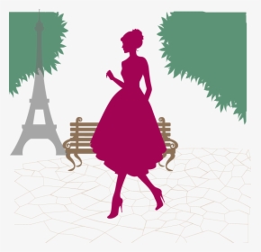 Paris Photo Silhouette - Elegant Women Clipart, HD Png Download, Transparent PNG