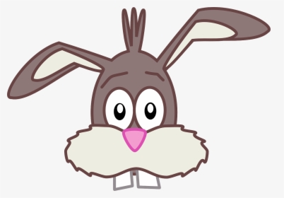Easter Bunny Face Clipart - Cartoon Rabbit With Buck Teeth, HD Png Download, Transparent PNG