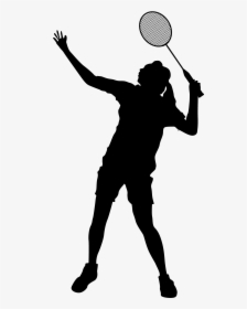 Girls Clipart Badminton - Women Badminton Player Silhouette, HD Png Download, Transparent PNG