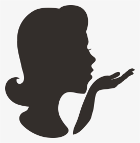 Woman Blowing Kiss Silhouette Svg Cut File - Woman Blowing Kiss Silhouette, HD Png Download, Transparent PNG