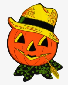 Beistle Pumpkin Head - Vintage Halloween Cutout Decorations, HD Png Download, Transparent PNG