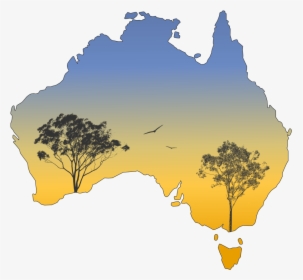 Silhouette Australia Gum Trees - Population Of Cats In Australia, HD Png Download, Transparent PNG