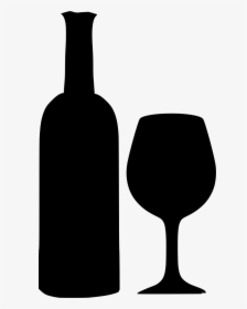 Transparent Bottle Silhouette Png - Wine Bottle And Wine Glass Svg, Png Download, Transparent PNG