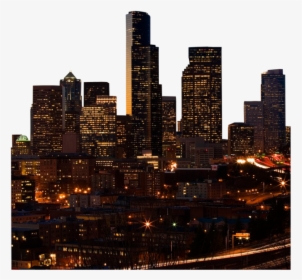 Seattle City Skyline - Building Night Wallpaper Hd, HD Png Download, Transparent PNG