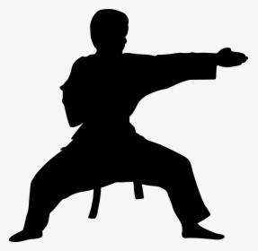 Silhouette, Karate, Fight, Strong, Kimono, Ready - Karate Fighter Silhouette, HD Png Download, Transparent PNG