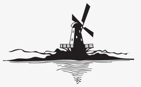 Sticker Tattoo Drawing Art - Windmill Silhouette, HD Png Download, Transparent PNG