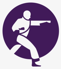 Silhouette Karate Large Bakupurple - Olympic Karate Symbol, HD Png Download, Transparent PNG