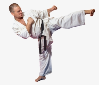 Man Kicking - Karate Kick Position, HD Png Download, Transparent PNG