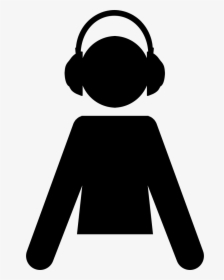 Male Cartoon Silhouette With Headphones - Clipart Headphones Cartoon, HD Png Download, Transparent PNG