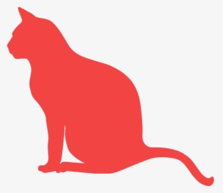 Cat Silhouette Vector Red, HD Png Download, Transparent PNG