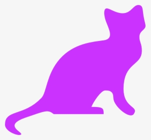 Purple Cat Silhouette - Purple Cat Clipart, HD Png Download, Transparent PNG
