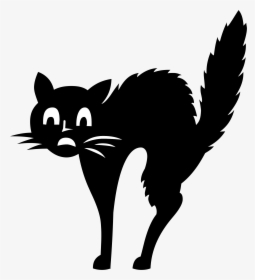 Fraidy Cat Silhouette Clip Arts - Scared Cat Halloween, HD Png Download, Transparent PNG
