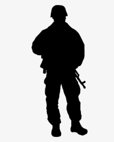 Soldier Silhouette  								 Title Soldier Silhouette - Transparent Background Soldier Black Silhouette, HD Png Download, Transparent PNG