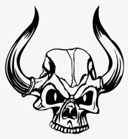 Evil Skull Line Art - ลาย เส้น หัว กระ โหล ก, HD Png Download, Transparent PNG