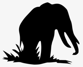 Sitting Elephant Silhouette - Animal Black And White Graphics, HD Png Download, Transparent PNG