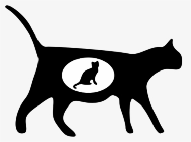 Silhouette Vector Image Of A Pregnant Cat, HD Png Download, Transparent PNG