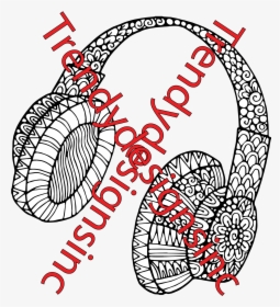 Headphones - Cool Music Coloring Pages, HD Png Download, Transparent PNG