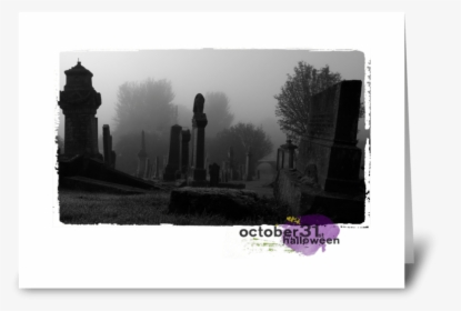 Halloween Scary Card Greeting Card - High Definition Cemetery, HD Png Download, Transparent PNG
