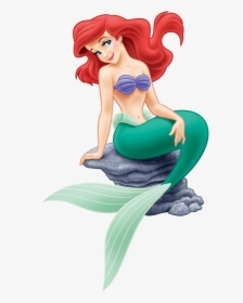 The Little Mermaid Png - Ariel On A Rock, Transparent Png, Transparent PNG